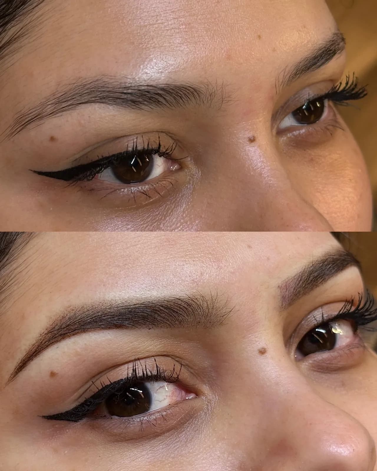 Permanent eyeliner and brow detail by Keisha Vo